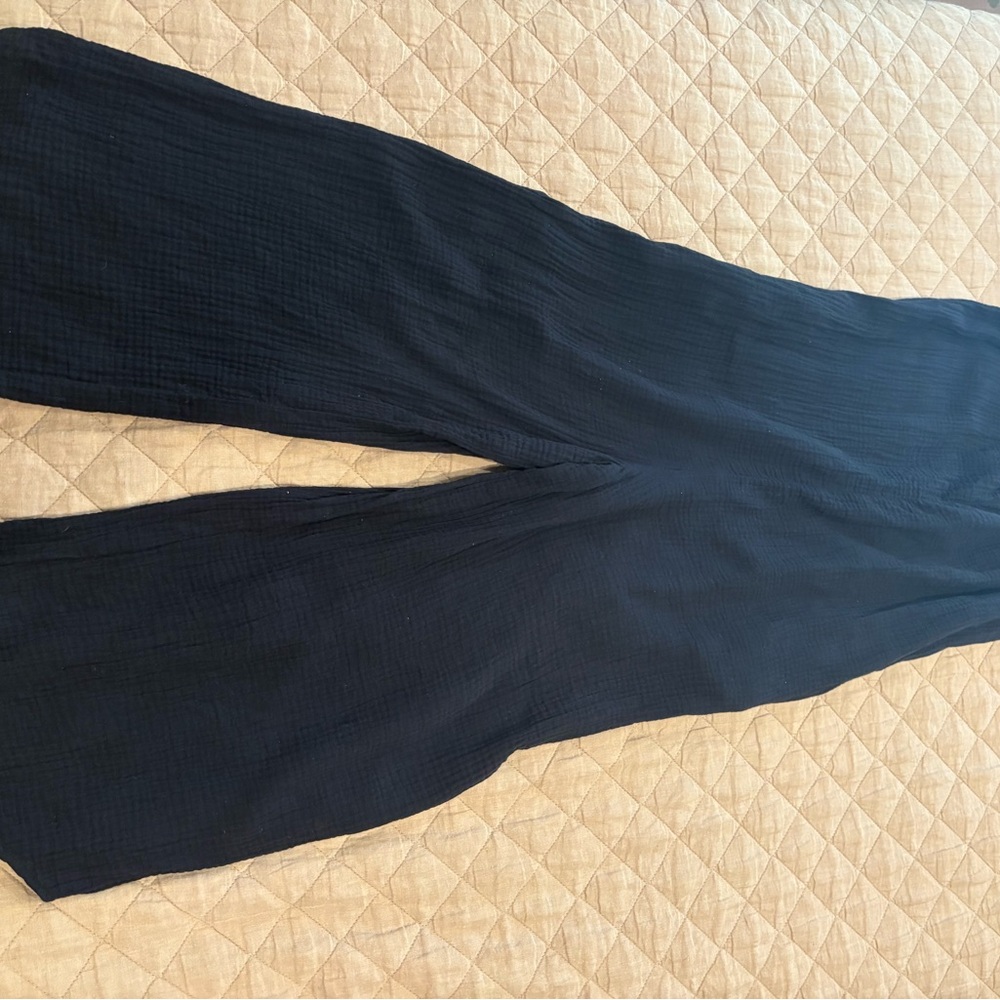 Z Supply Black Cropped gauze jumpsuit